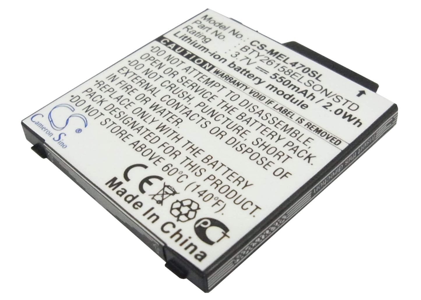 3.7V, 550mAh, Li-ion Battery fits Emporia, Elson El380, Elson El399, 2.035Wh
