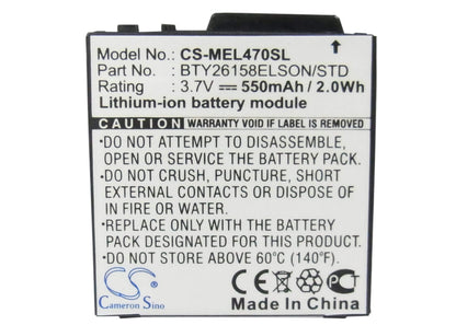 3.7V, 550mAh, Li-ion Battery fits Emporia, Elson El380, Elson El399, 2.035Wh