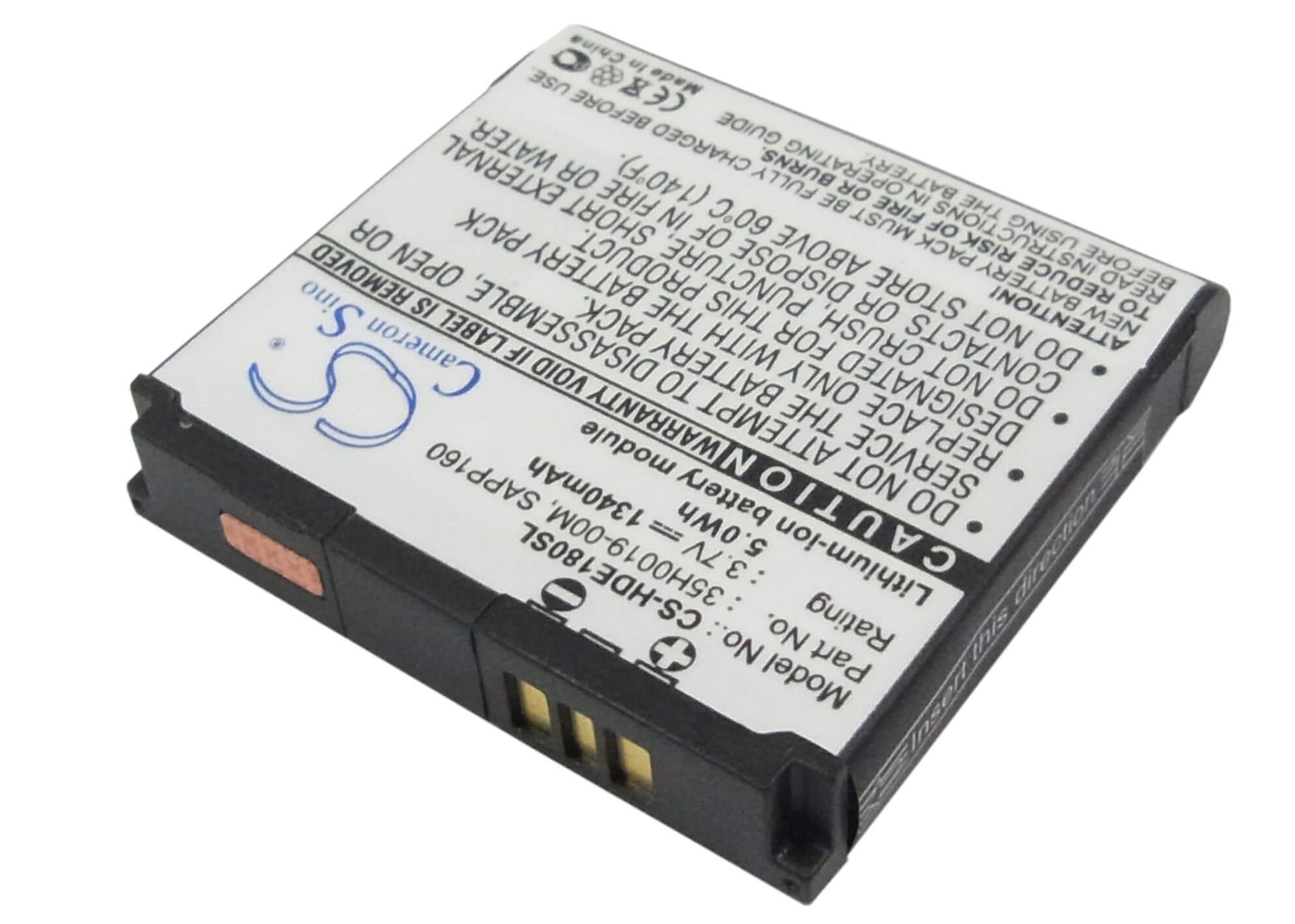3.7V, 1340mAh, Li-ion Battery fits T-mobile, Dash 3g, G1 Touch, 4.958Wh