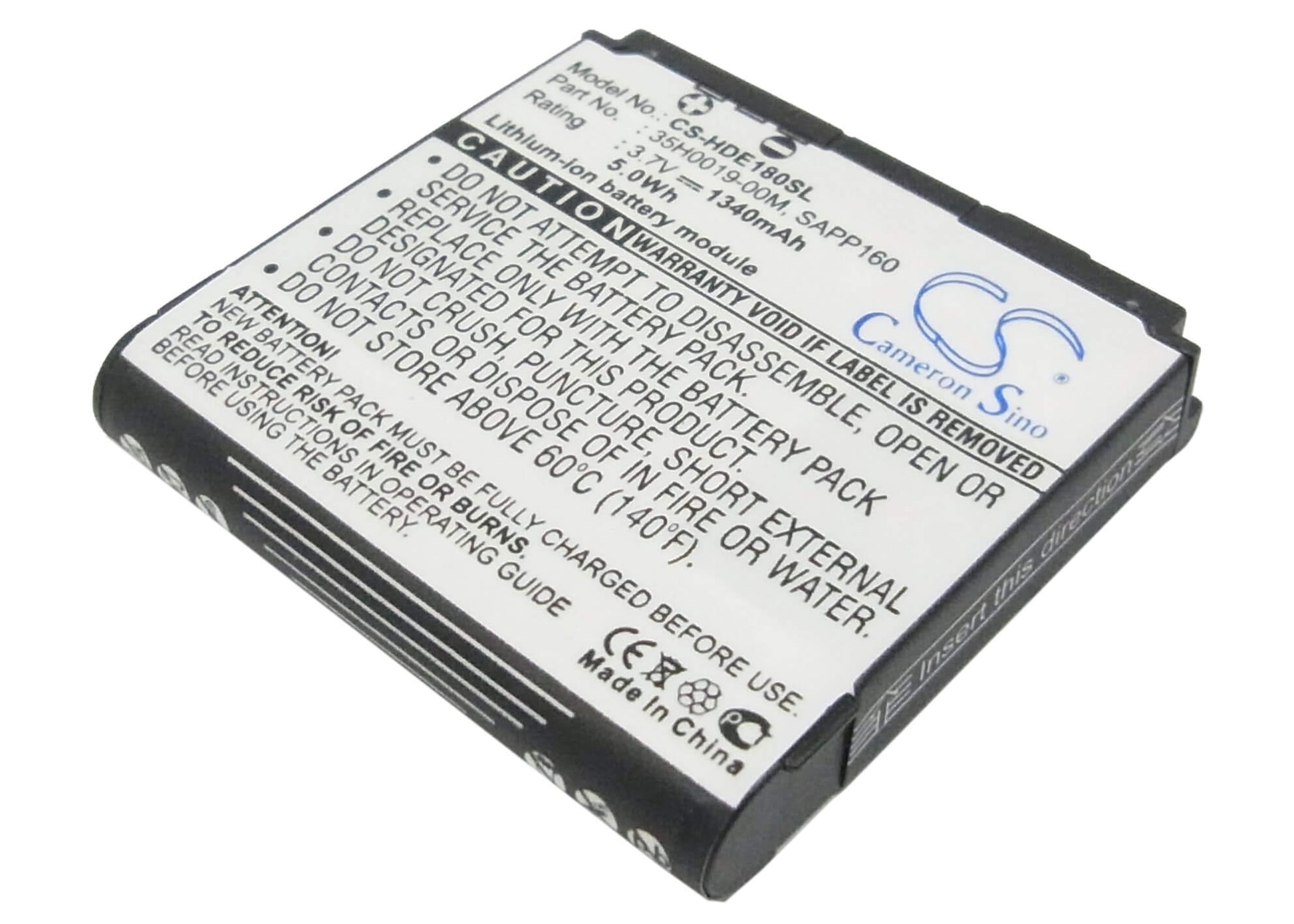 3.7V, 1340mAh, Li-ion Battery fits Vodafone, G2, 4.958Wh