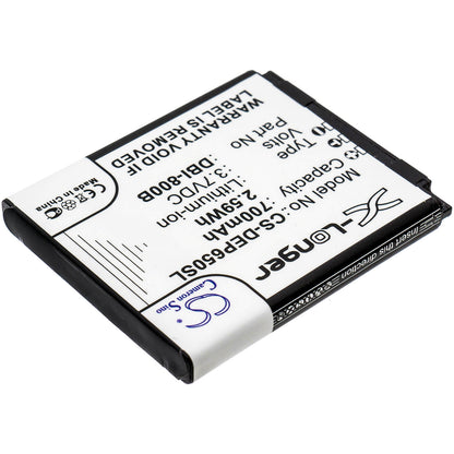 3.7V, 700mAh, Li-ion Battery fits Doro, Liberto 650, Secure 580, 2.59Wh