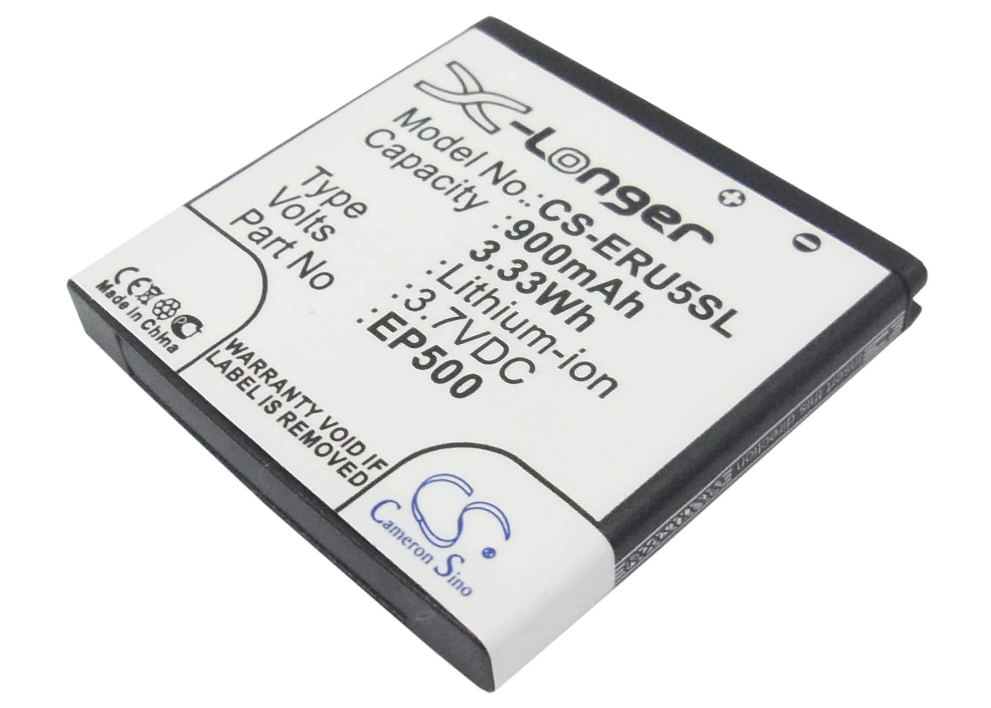 3.7V, 900mAh, Li-ion Battery fits Sony Ericsson, E15, E15i, 3.33Wh