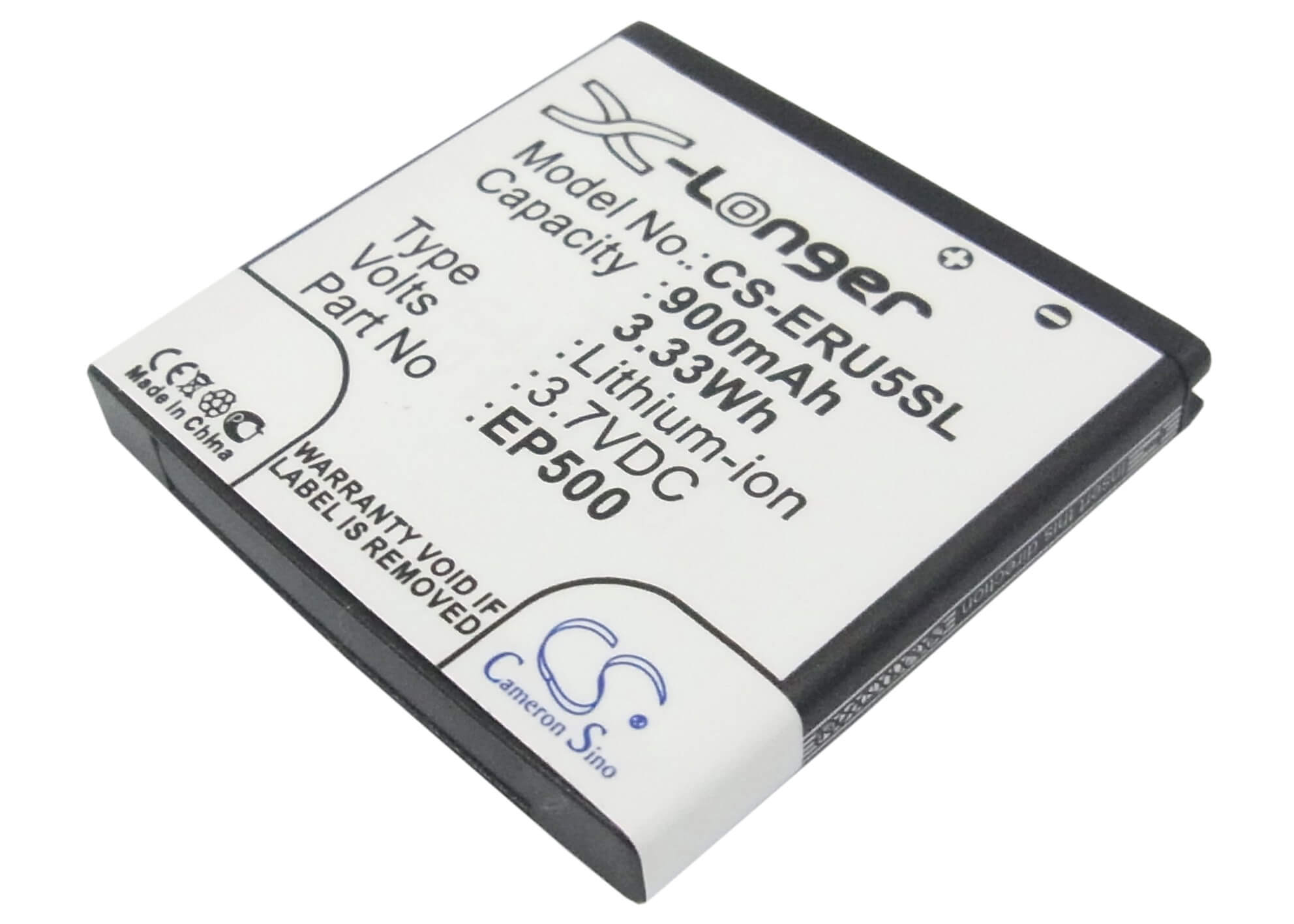 3.7V, 900mAh, Li-ion Battery fits Sony Ericsson, E15, E15i, 3.33Wh
