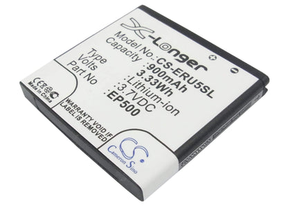 3.7V, 900mAh, Li-ion Battery fits Sony Ericsson, E15, E15i, 3.33Wh