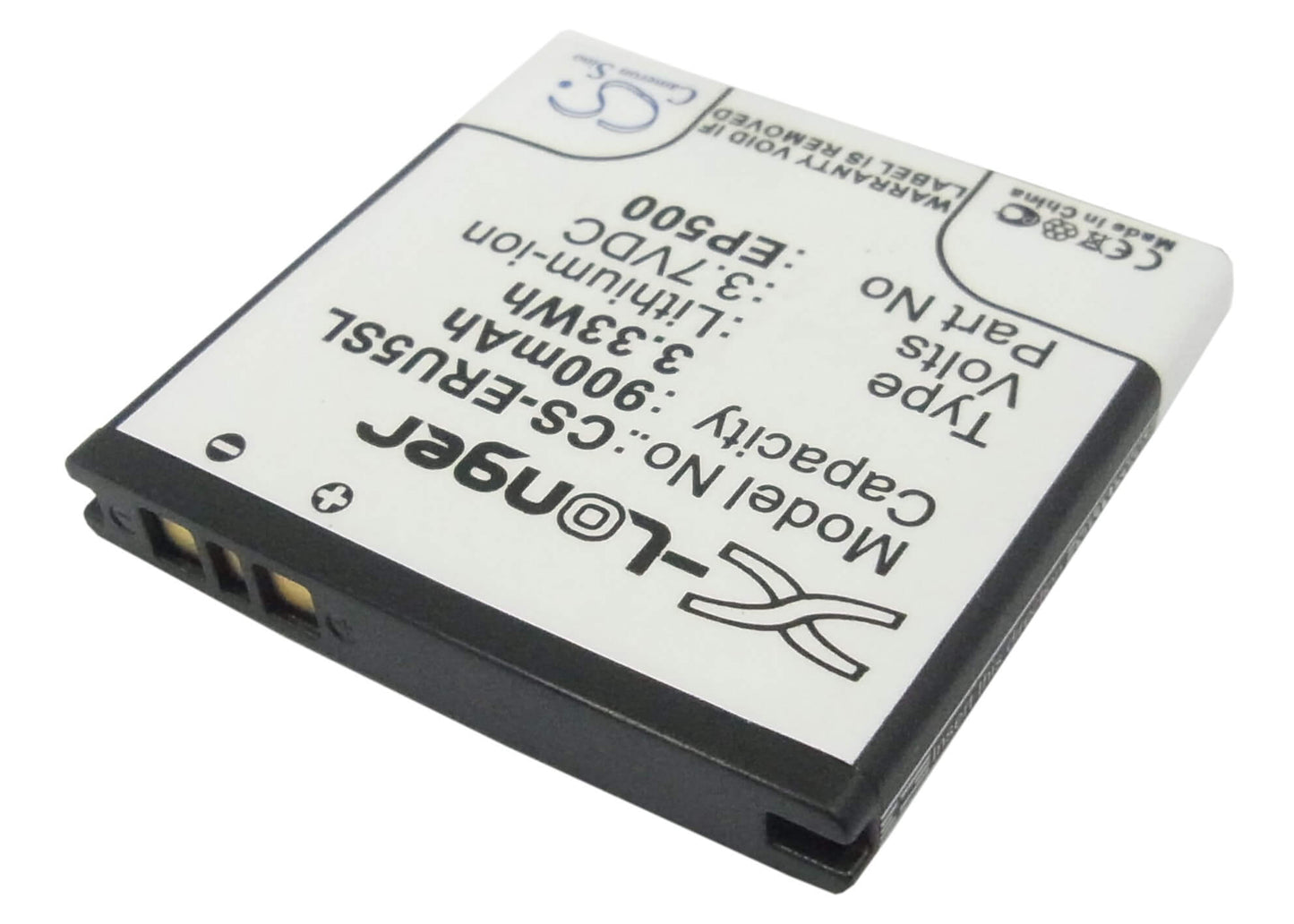 3.7V, 900mAh, Li-ion Battery fits Sony Ericsson, E15, E15i, 3.33Wh