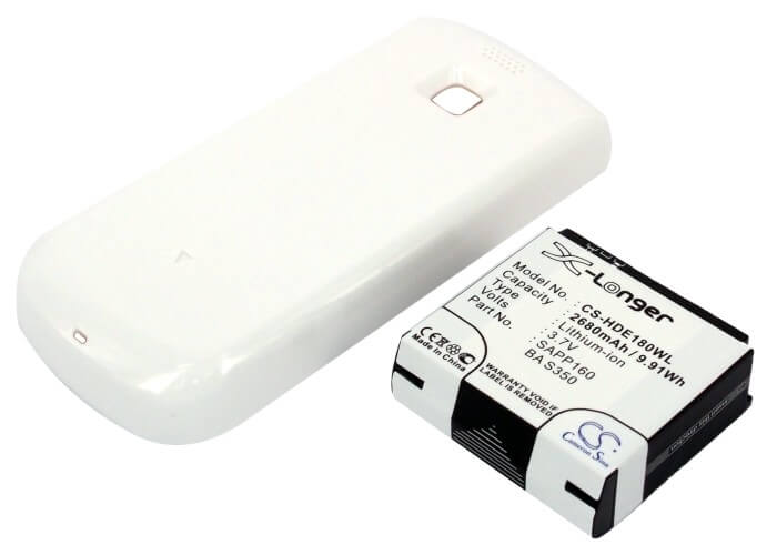 White, 3.7V, 2680mAh, Li-ion Battery fits Htc, A6161, Magic, 9.916Wh