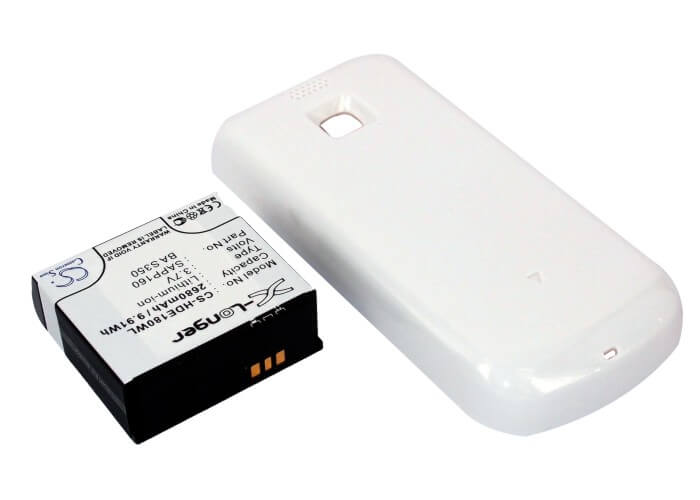 White, 3.7V, 2680mAh, Li-ion Battery fits Htc, A6161, Magic, 9.916Wh