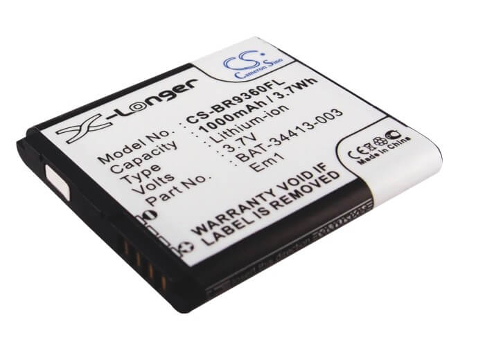 3.7V, 1000mAh, Li-ion Battery fits Blackberry, Apollo, Curve 9350, 3.7Wh