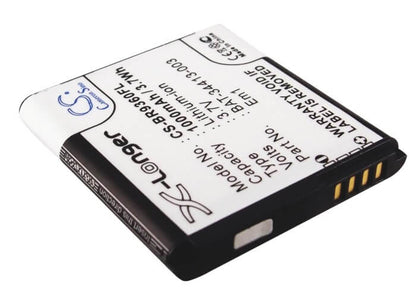 3.7V, 1000mAh, Li-ion Battery fits Blackberry, Apollo, Curve 9350, 3.7Wh