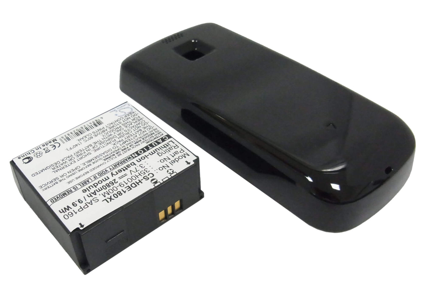 Black, 3.7V, 2680mAh, Li-ion Battery fits Htc, A6161, Magic, 9.916Wh