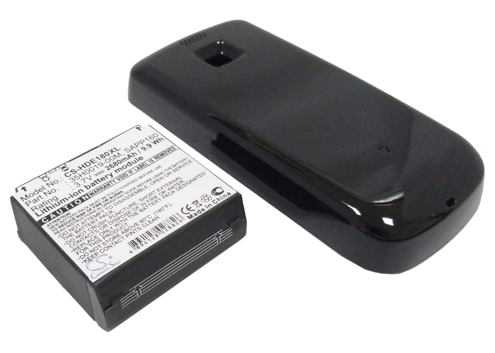 Black, 3.7V, 2680mAh, Li-ion Battery fits T-mobile, G1 Touch, Mytouch 3g, 9.916Wh