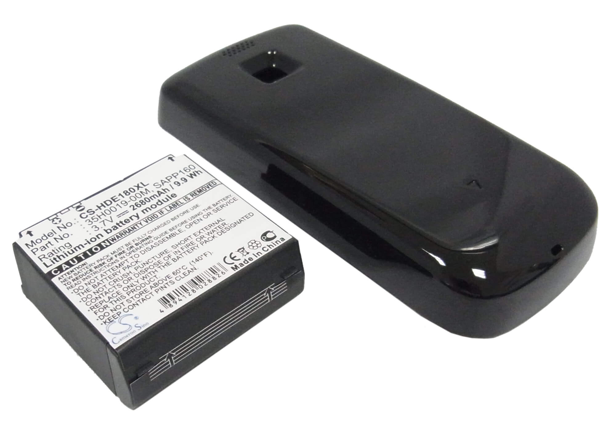 Black, 3.7V, 2680mAh, Li-ion Battery fits T-mobile, G1 Touch, Mytouch 3g, 9.916Wh