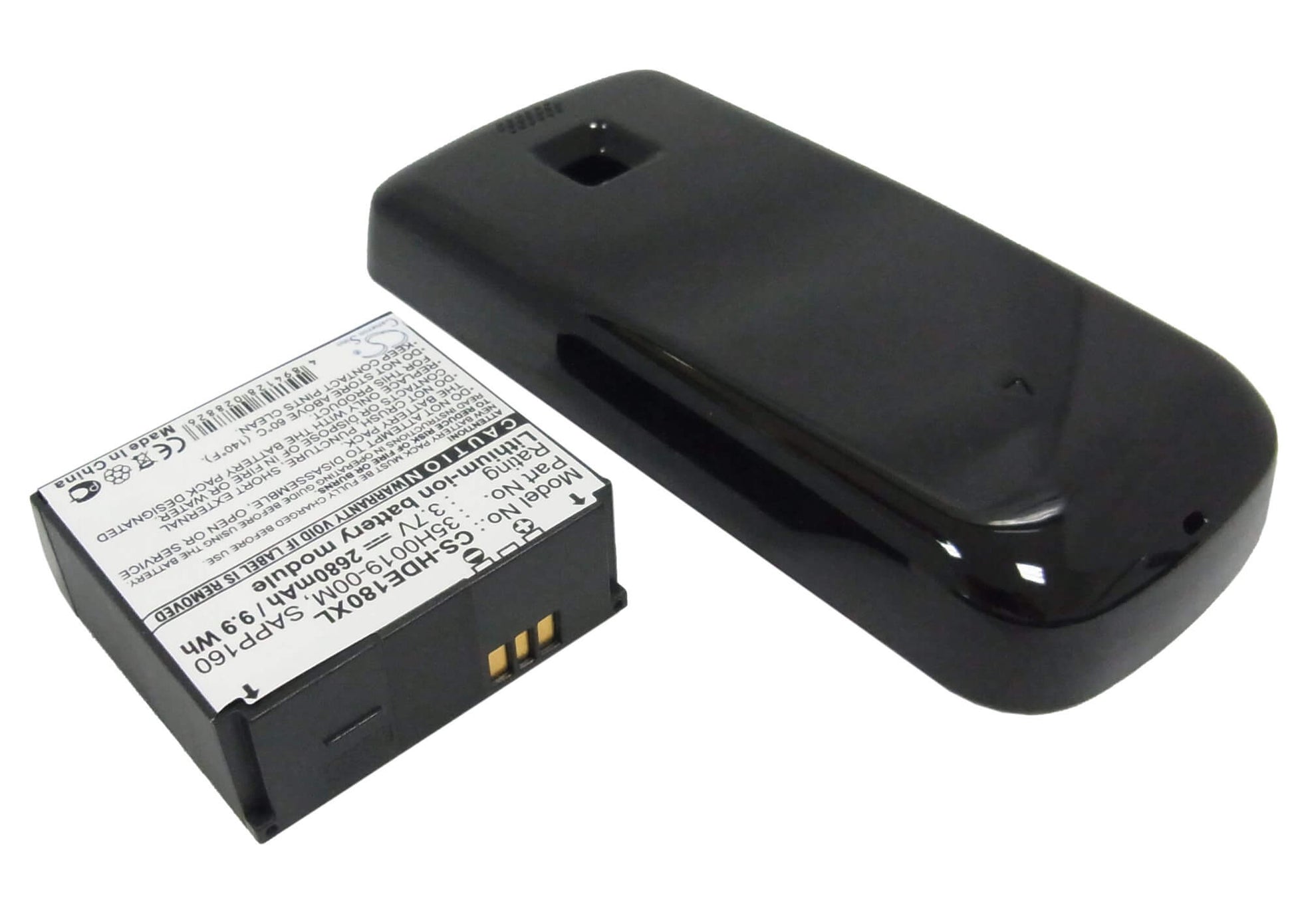 Black, 3.7V, 2680mAh, Li-ion Battery fits T-mobile, G1 Touch, Mytouch 3g, 9.916Wh