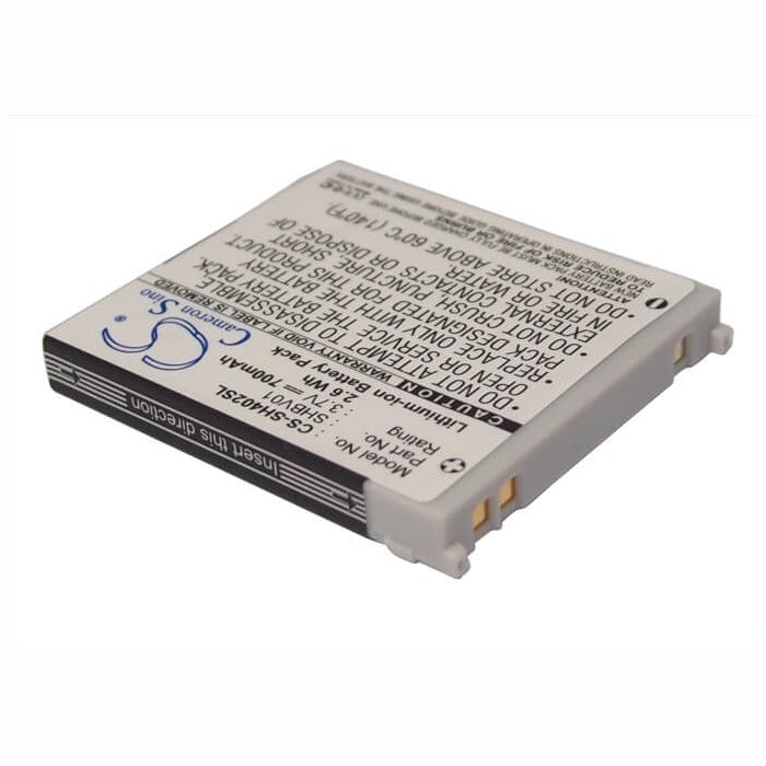 3.7V, 700mAh, Li-ion Battery fits Sharp, V402sh, 2.59Wh