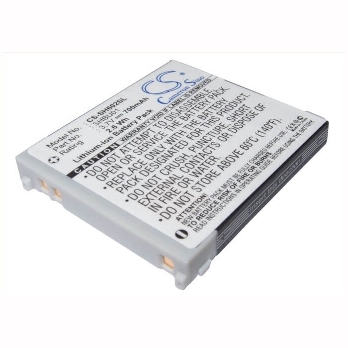 3.7V, 700mAh, Li-ion Battery fits Sharp, S602sh, V602sh, 2.59Wh