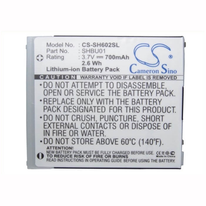 3.7V, 700mAh, Li-ion Battery fits Vodafone, V602sh, 2.59Wh