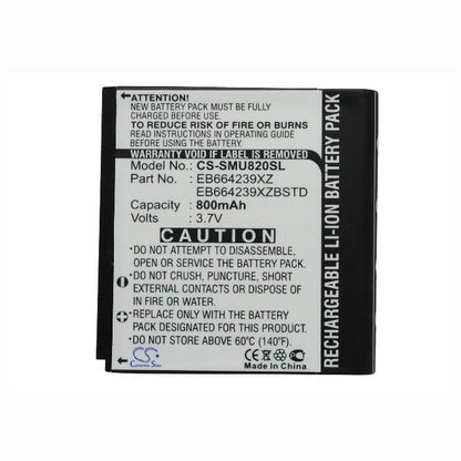 3.7V, 800mAh, Li-ion Battery fits Samsung, Reality U820, Sch-u820, 2.96Wh