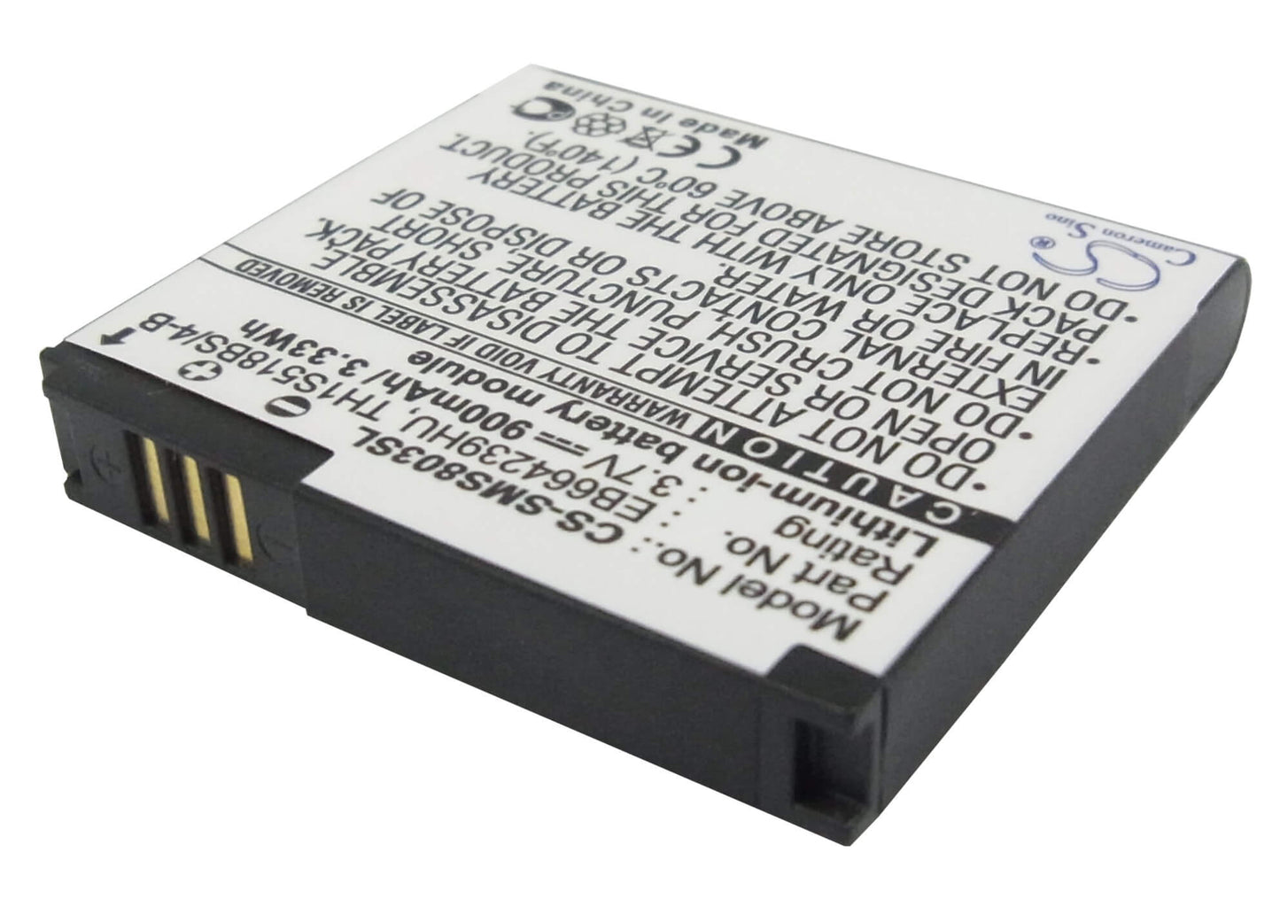 3.7V, 900mAh, Li-ion Battery fits Samsung, Gt-s7550, Gt-s8000, 3.33Wh