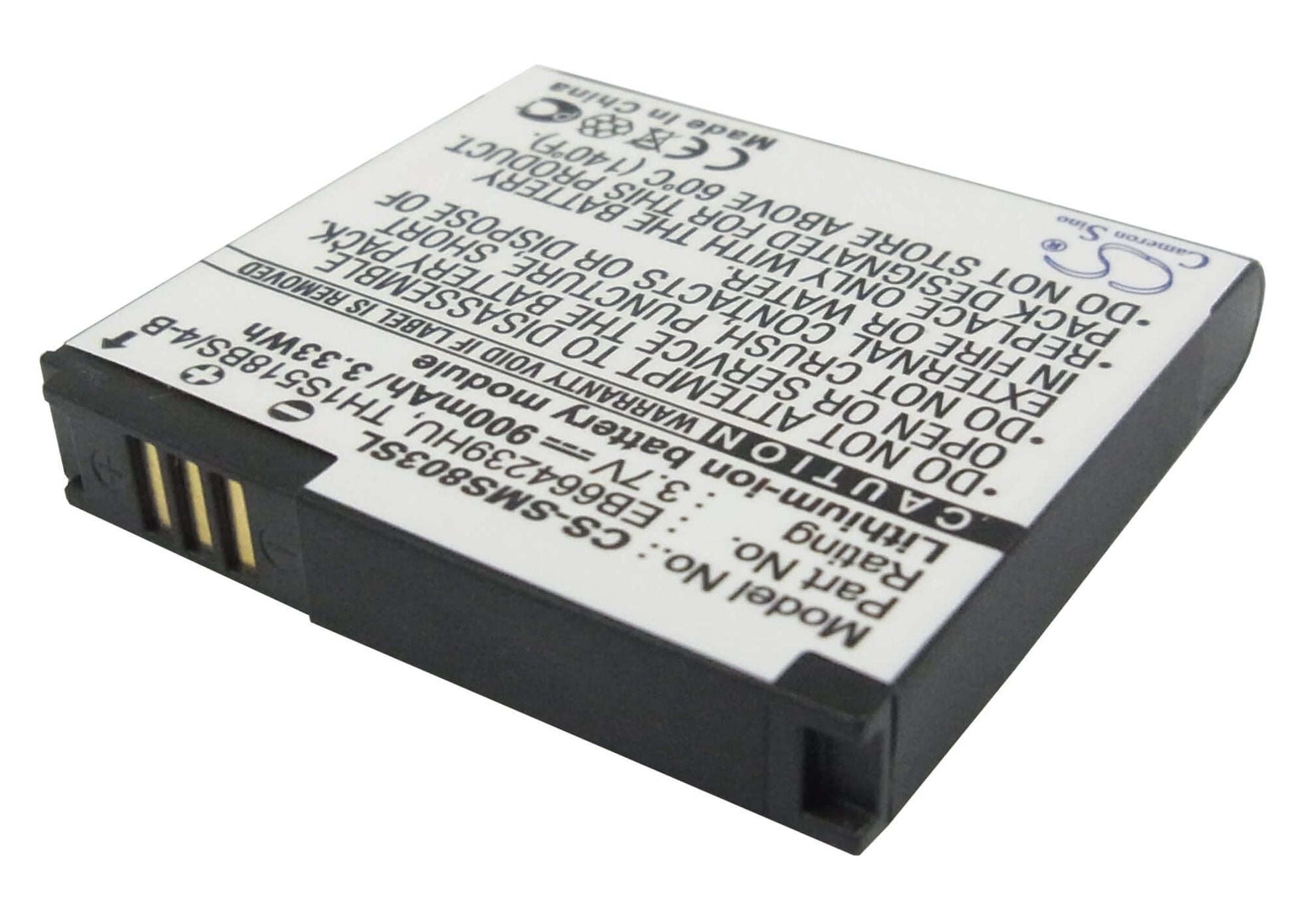 3.7V, 900mAh, Li-ion Battery fits Samsung, Gt-s7550, Gt-s8000, 3.33Wh