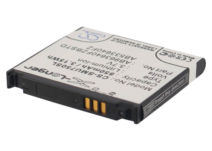 3.7V, 850mAh, Li-ion Battery fits Samsung, Alias 2, Alias 2 U750, 3.145Wh