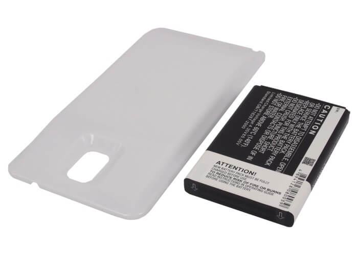 White, 3.8V, 6400mAh, Li-ion Battery fits Samsung, Galaxy Note 3, Galaxy Note Iii, 24.32Wh
