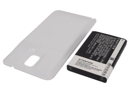 White, 3.8V, 6400mAh, Li-ion Battery fits Samsung, Galaxy Note 3, Galaxy Note Iii, 24.32Wh
