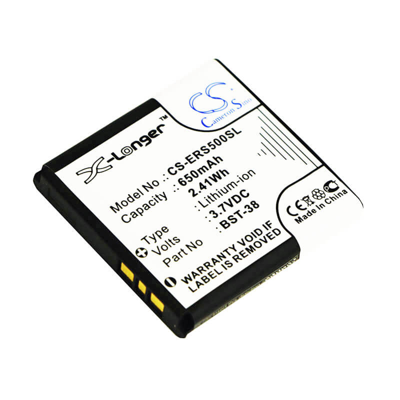 3.7V, 650mAh, Li-ion Battery fits Sony Ericsson, C510, C902, 2.405Wh