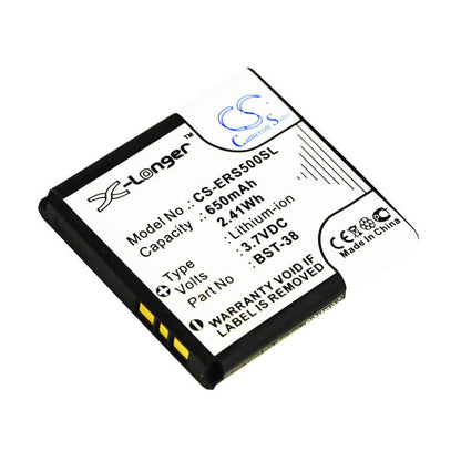 3.7V, 650mAh, Li-ion Battery fits Sony Ericsson, C510, C902, 2.405Wh