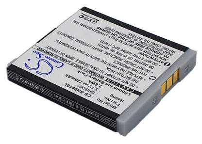 3.7V, 720mAh, Li-ion Battery fits Sharp, Sh05, Sh901is, 2.664Wh