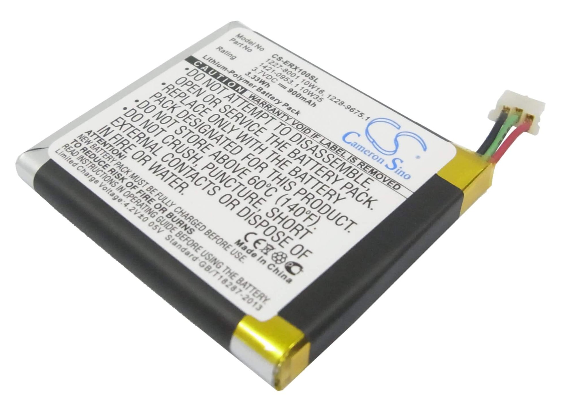 3.7V, 900mAh, Li-Polymer Battery fits Sony Ericsson, E10i, Xperia X10 Mini, 3.33Wh