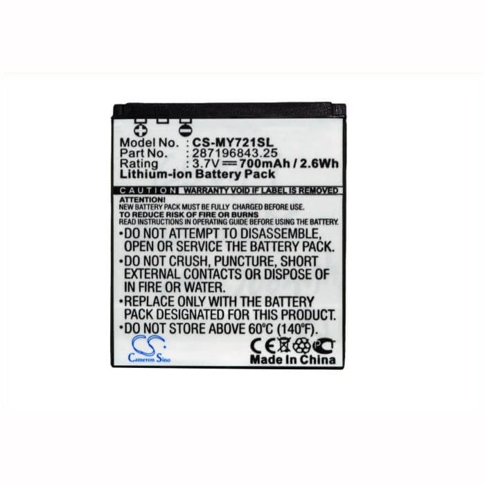 3.7V, 700mAh, Li-ion Battery fits Sagem, My721x, My721z, 2.59Wh