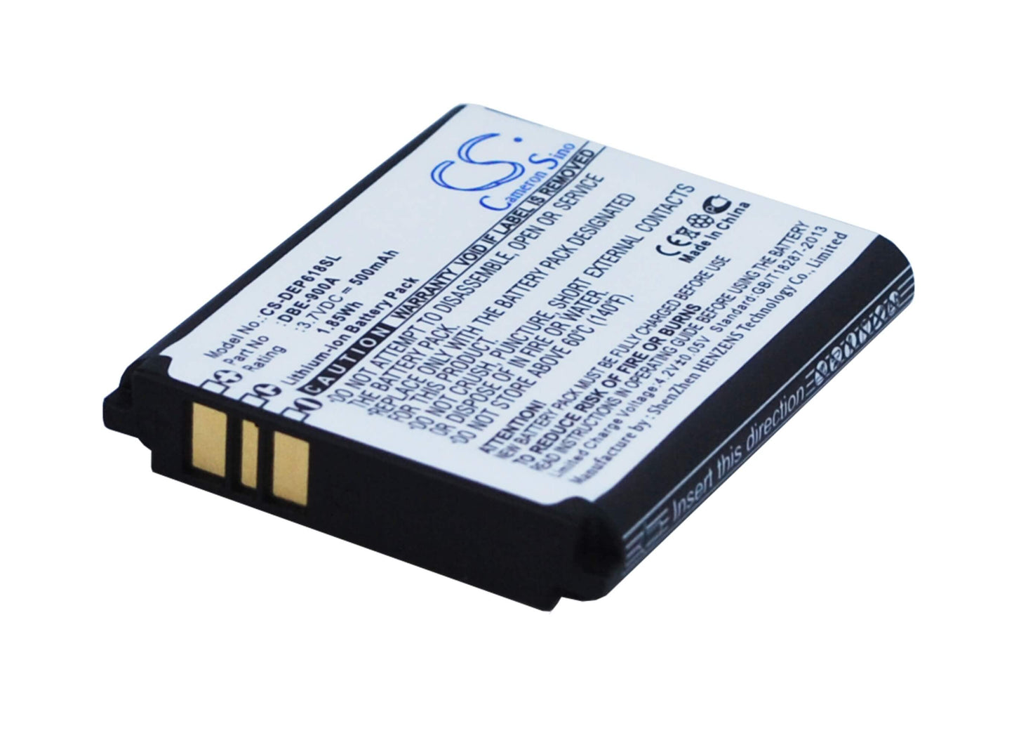 3.7V, 500mAh, Li-ion Battery fits Doro, Phoneeasy 618, 1.85Wh