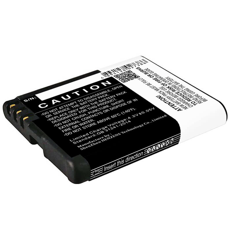 3.7V, 800mAh, Li-ion Battery fits Nokia, 6700 Classic, 6700 Classic Illuvial, 2.96Wh