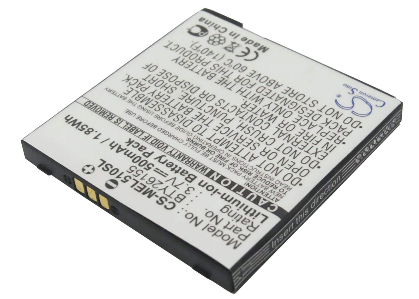 3.7V, 500mAh, Li-ion Battery fits Emporia, Elson El510, 1.85Wh