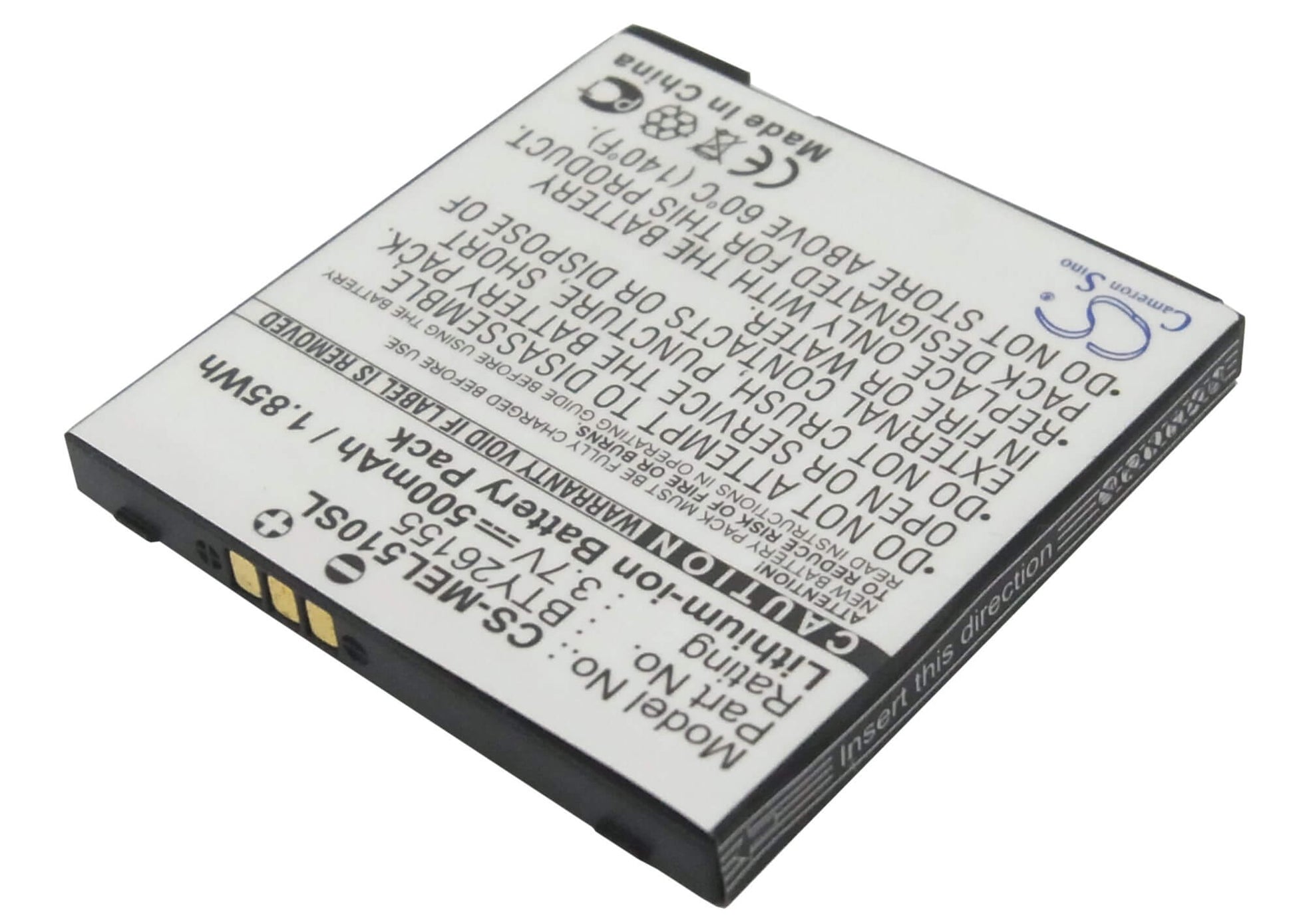 3.7V, 500mAh, Li-ion Battery fits Emporia, Elson El510, 1.85Wh