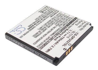 3.7V, 750mAh, Li-ion Battery fits Oppo, U521, 2.775Wh