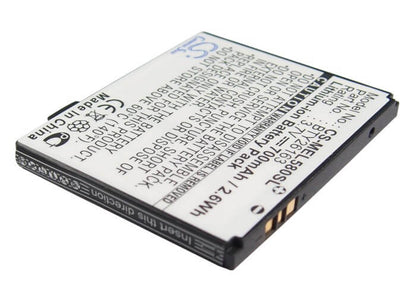 3.7V, 700mAh, Li-ion Battery fits Mobistel, El500, Touch El580, 2.59Wh