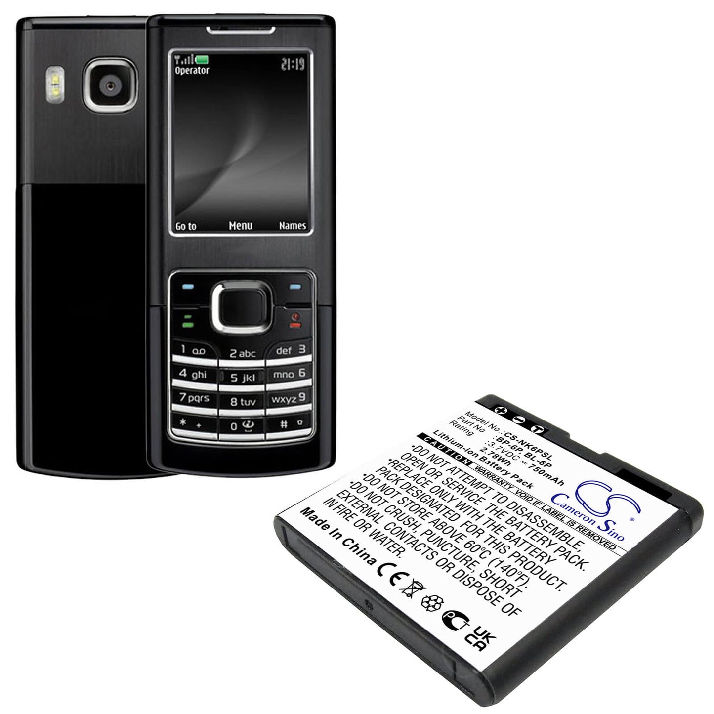 3.7V, 750mAh, Li-ion Battery fits Mobiado, Professional 105 Damascus, Professional 105clb, 2.775Wh
