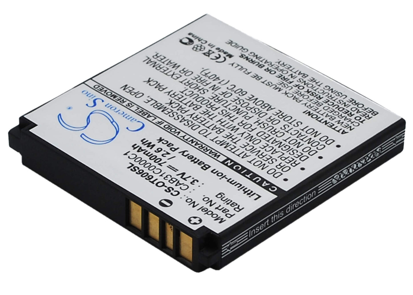 3.7V, 700mAh, Li-ion Battery fits T-mobile, Spark, 2.59Wh