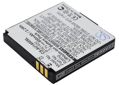 3.7V, 600mAh, Li-ion Battery fits Audiovox, Cdm-1400, Pcs-1400, 2.22Wh