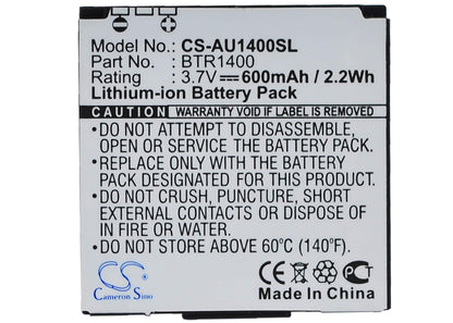 3.7V, 600mAh, Li-ion Battery fits Audiovox, Cdm-1400, Pcs-1400, 2.22Wh