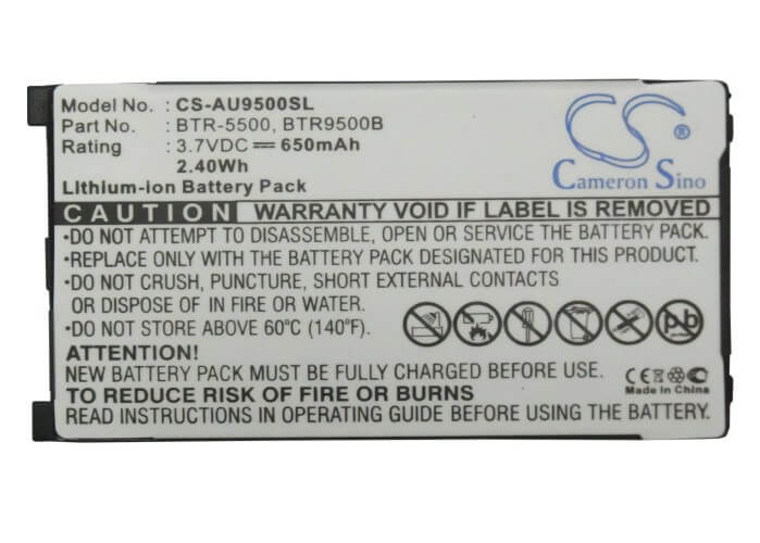 3.7V, 650mAh, Li-ion Battery fits Audiovox, Cdm-9500, 2.405Wh