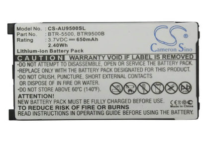 3.7V, 650mAh, Li-ion Battery fits Audiovox, Cdm-9500, 2.405Wh