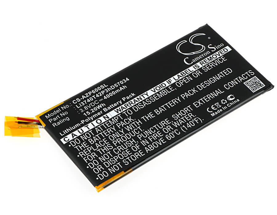 3.8V, 4000mAh, Li-Polymer Battery fits Amazing, P6, 15.2Wh