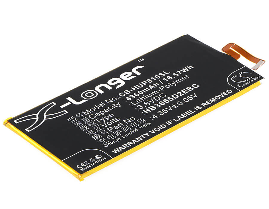 3.8V, 4360mAh, Li-Polymer Battery fits Huawei, Ascend P8 Max, Dav-703l, 16.568Wh