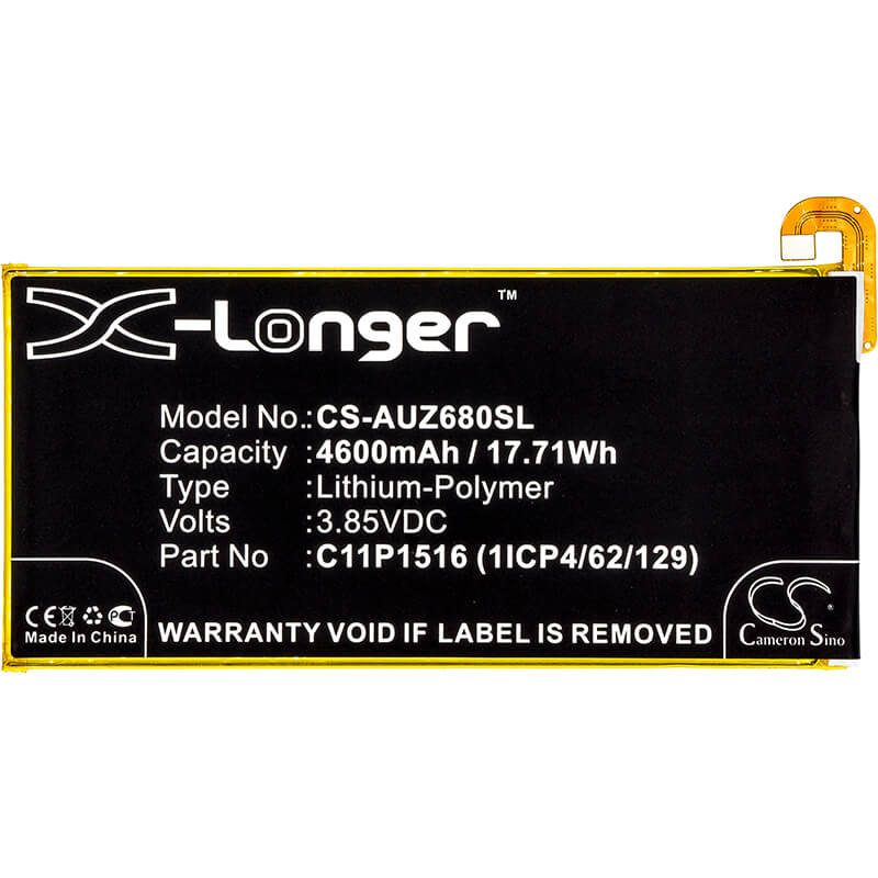 3.85V, 4600mAh, Li-Polymer Battery fits Asus, Zenfone 3 Ultra, Zenfone 3 Ultra Dual Sim, 17.71Wh