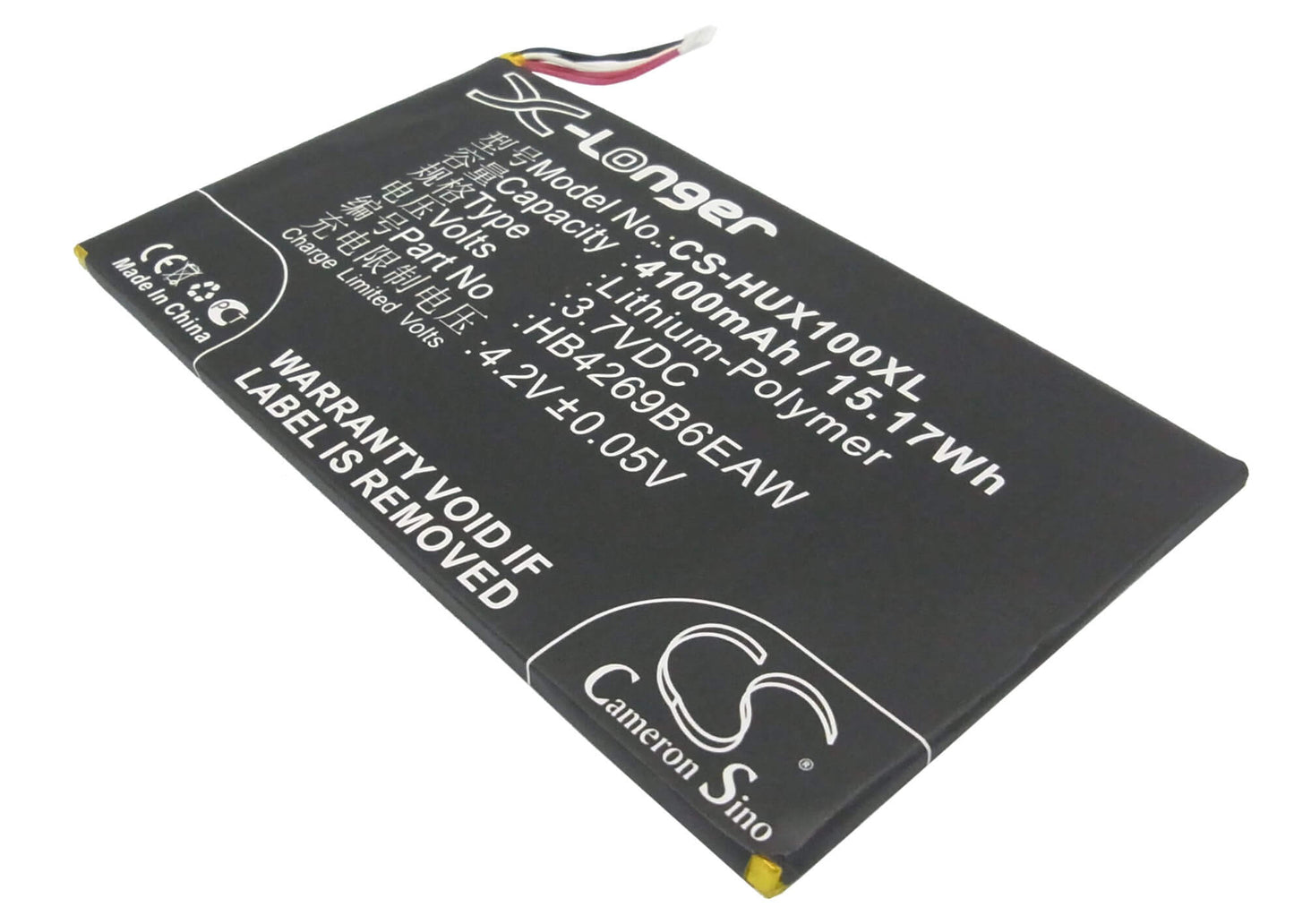 3.7V, 4100mAh, Li-Polymer Battery fits Huawei, Honor X1 4g 7d-504l, Honor X1 7d-504l, 15.17Wh