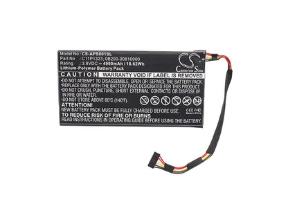 3.8V, 4900mAh, Li-Polymer Battery fits Asus, P93l, Padfone S, 18.62Wh