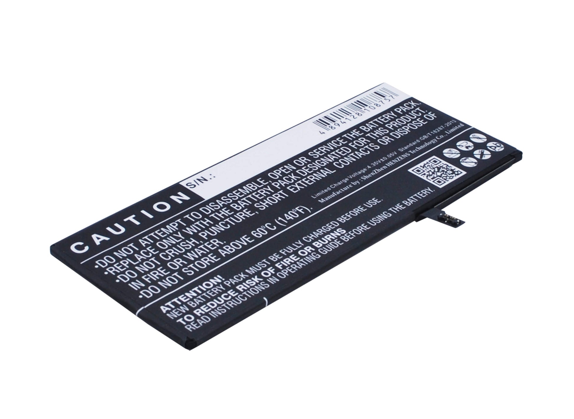 3.8V, 2750mAh, Li-Polymer Battery fits Apple, A1634, A1687, 10.45Wh