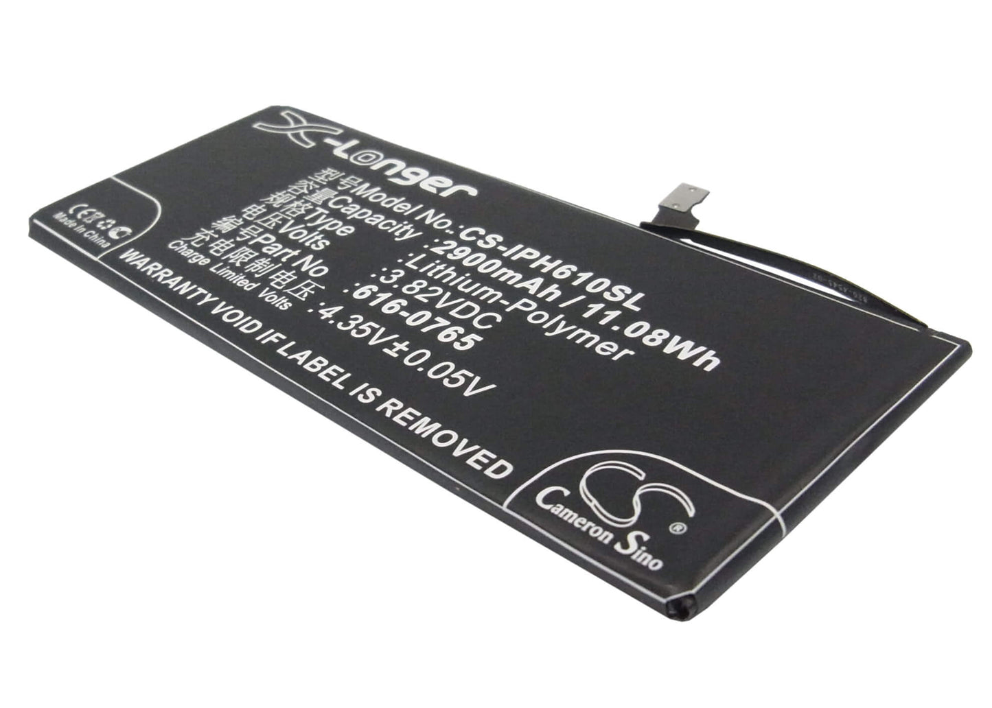 3.82V, 2900mAh, Li-Polymer Battery fits Apple, A1522, A1524, 11.078Wh
